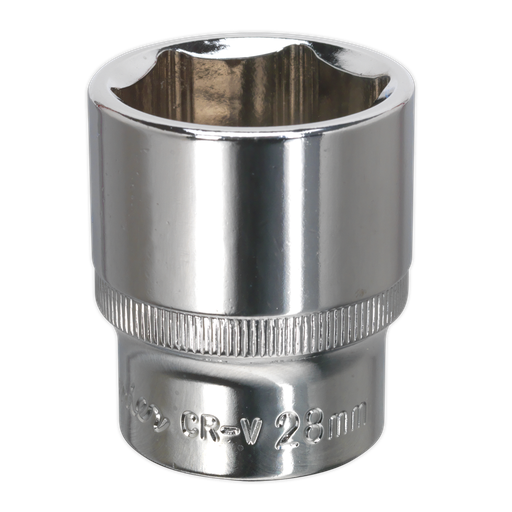 [SP1228] Sealey Premier Fully Polished Socket 1/2"Sq Drive 28mm