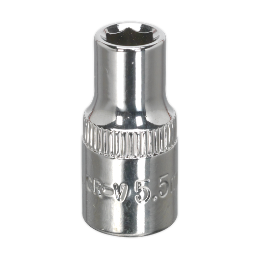 [SP14055] Sealey Premier Fully Polished Socket 1/4"Sq Drive 5.5mm