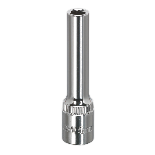 [SP1405D] Sealey Premier Fully Polished Deep Socket 1/4"Sq Drive 5mm