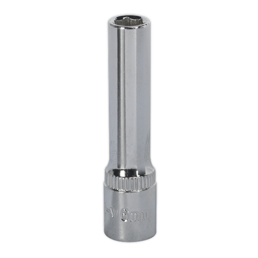 [SP1406D] Sealey Premier Fully Polished Deep Socket 1/4"Sq Drive 6mm