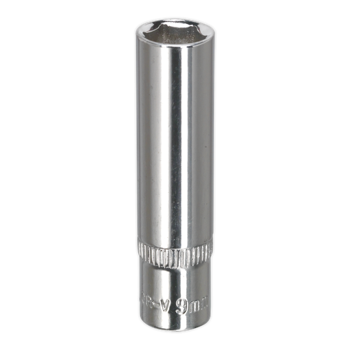 [SP1409D] Sealey Premier Fully Polished Deep Socket 1/4"Sq Drive 9mm