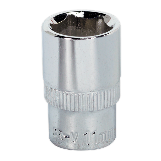 [SP1411] Sealey Premier Fully Polished Socket 1/4"Sq Drive 11mm