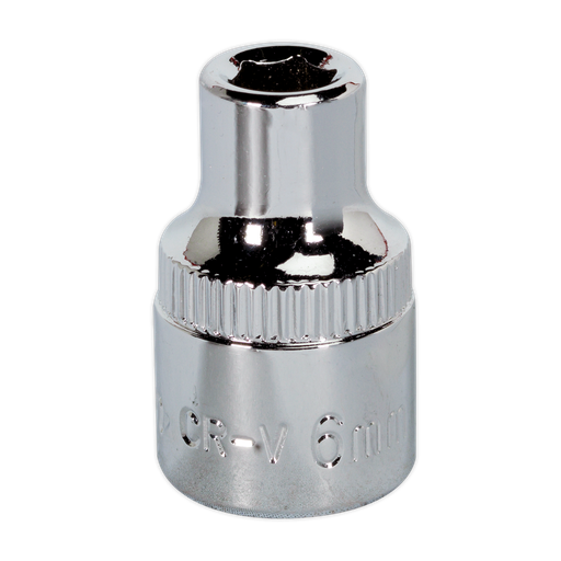 [SP3806] Sealey Premier Fully Polished Socket 3/8"Sq Drive 6mm
