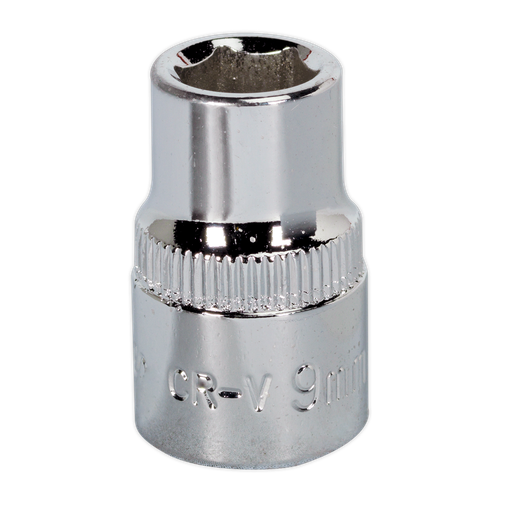 [SP3809] Sealey Premier Fully Polished Socket 3/8"Sq Drive 9mm