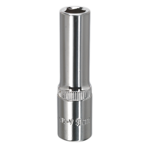 [SP3809D] Sealey Premier Fully Polished Deep Socket 3/8"Sq Drive 9mm