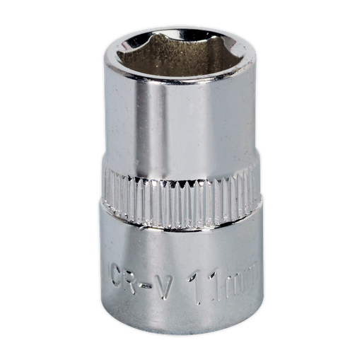 [SP3811] Sealey Premier Fully Polished Socket 3/8"Sq Drive 11mm