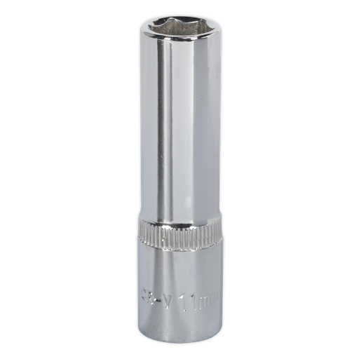 [SP3811D] Sealey Premier Fully Polished Deep Socket 3/8"Sq Drive 11mm
