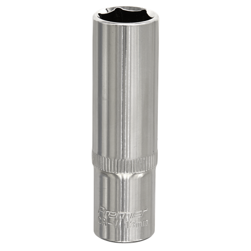 [SP3813D] Sealey Premier Fully Polished Deep Socket 3/8"Sq Drive 13mm