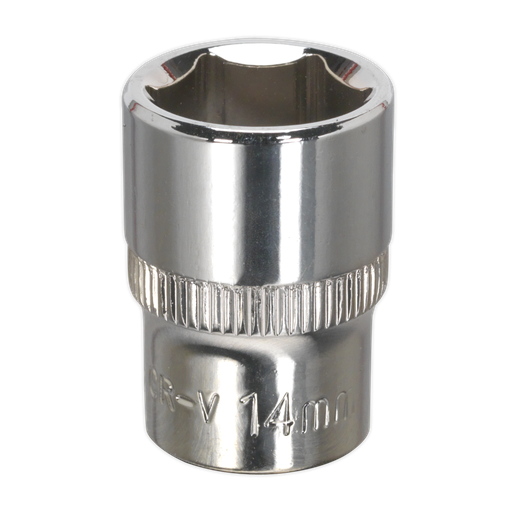 [SP3814] Sealey Premier Fully Polished Socket 3/8"Sq Drive 14mm