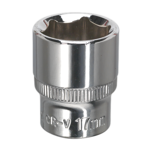 [SP3817] Sealey Premier Fully Polished Socket 3/8"Sq Drive 17mm