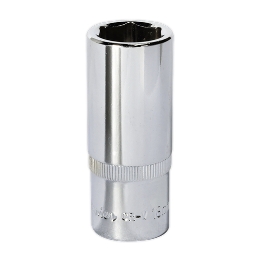 [SP3818D] Sealey Premier Fully Polished Deep Socket 3/8"Sq Drive 18mm