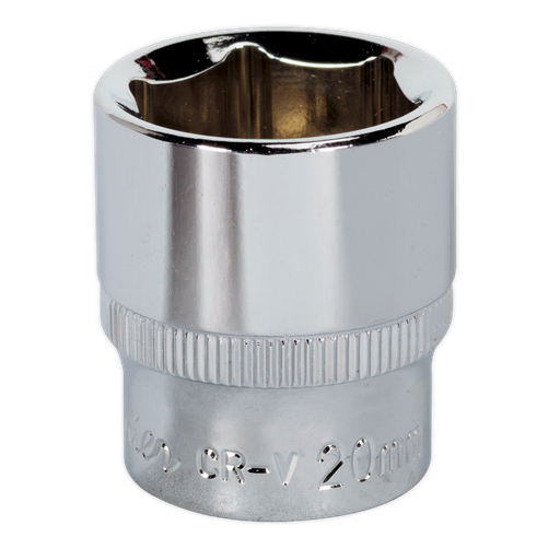 [SP3820] Sealey Premier Fully Polished Socket 3/8"Sq Drive 20mm