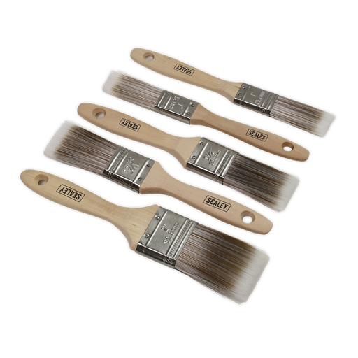 [SPBS5W] Sealey Wooden Handle Paint Brush Set 5pc