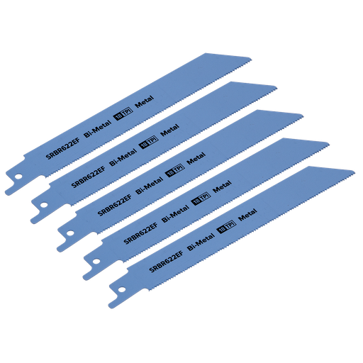 [SRBR622EF] Sealey Reciprocating Saw Blade for Metal 150mm 18tpi - Pack of 5