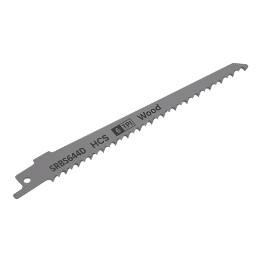 [SRBS644D] Sealey Reciprocating Saw Blade for Clean Wood 150mm 6tpi - Pack of 5