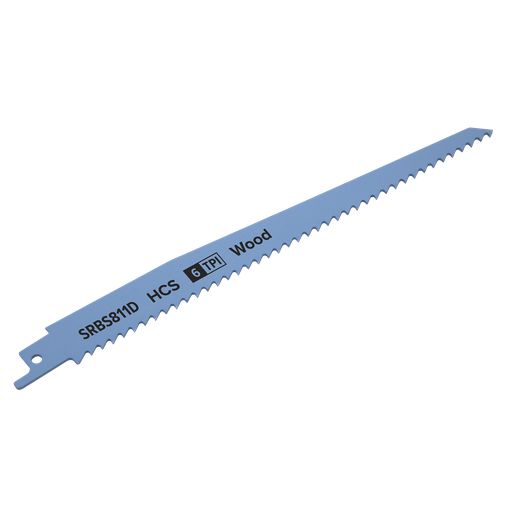 [SRBS811D] Sealey Reciprocating Saw Blade for Clean Wood 200mm 6tpi - Pack 