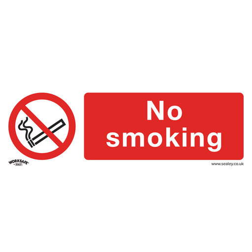 [SS13V10] Sealey Worksafe® No Smoking Safety Sign, Self-Adhesive Vinyl - P