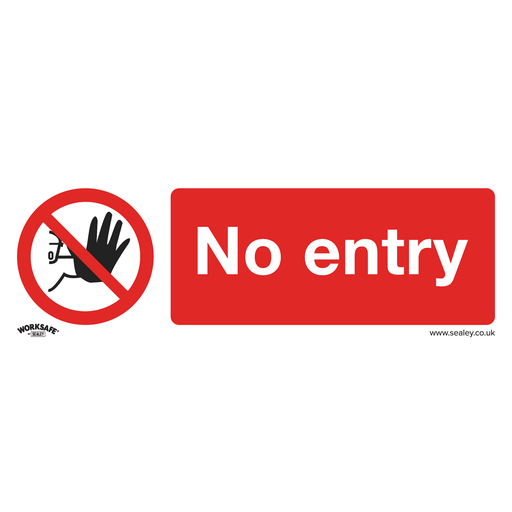 [SS14P1] Sealey Worksafe® No Entry Safety Sign - Rigid Plastic