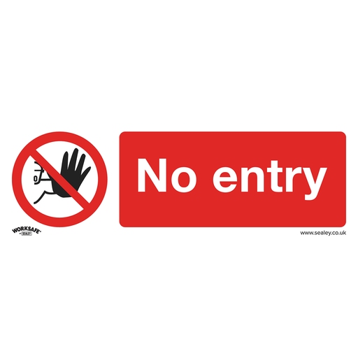[SS14V1] Sealey Worksafe® No Entry Safety Sign - Self-Adhesive Vinyl