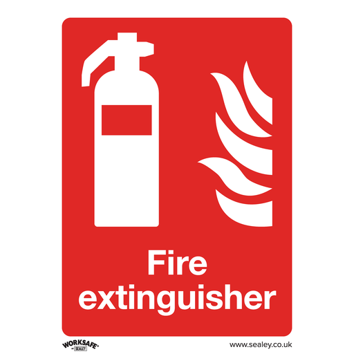 [SS15P10] Sealey Worksafe® Fire Extinguisher Safety Sign, Rigid Plastic - 