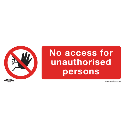 [SS17P10] Sealey Worksafe® No Access Safety Sign, Rigid Plastic - Pack of 