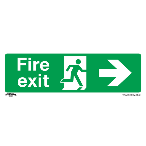[SS24V10] Sealey Worksafe® Fire Exit (Right) Safety Sign, Self-Adhesive Vi