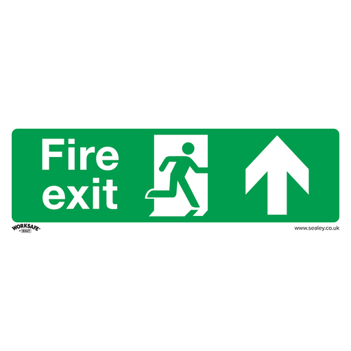 [SS28P1] Sealey Worksafe® Fire Exit (Up) Safety Sign - Rigid Plastic