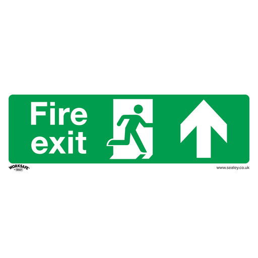 [SS28V1] Worksafe® Fire Exit (Up) Safety Sign - Self-Adhesive Vinyl