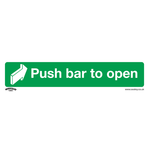[SS29V10] Sealey Worksafe® Push Bar To Open Safety Sign, Self-Adhesive Vin