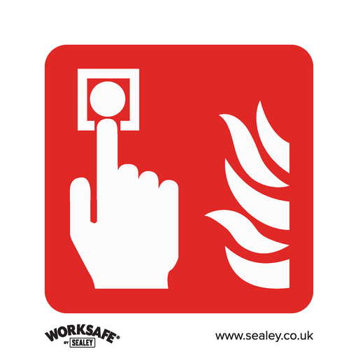 [SS31V10] Sealey Worksafe® Fire Alarm Symbol Safety Sign, Self-Adhesive Vi