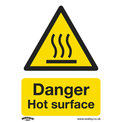 [SS42V1] Sealey Worksafe® Danger Hot Surface Safety Sign - Self-Adhesive 