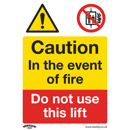 [SS43P10] Sealey Worksafe® Caution Do Not Use Lift Safety Sign, Rigid Plastic - Pack of 10