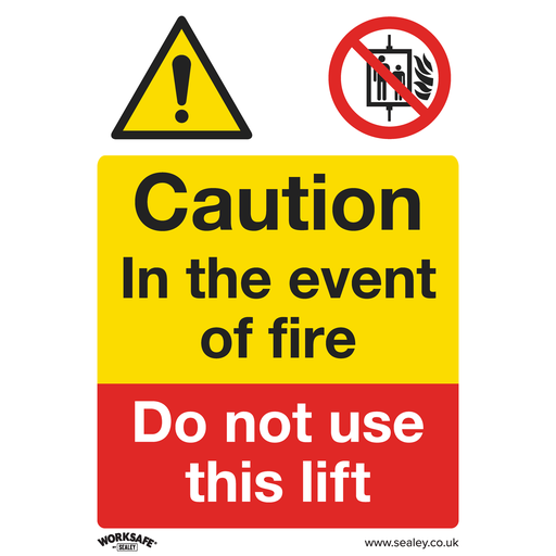 [SS43V10] Sealey Worksafe® Caution Do Not Use Lift Safety Sign, Self-Adhesive Vinyl - Pack of 10