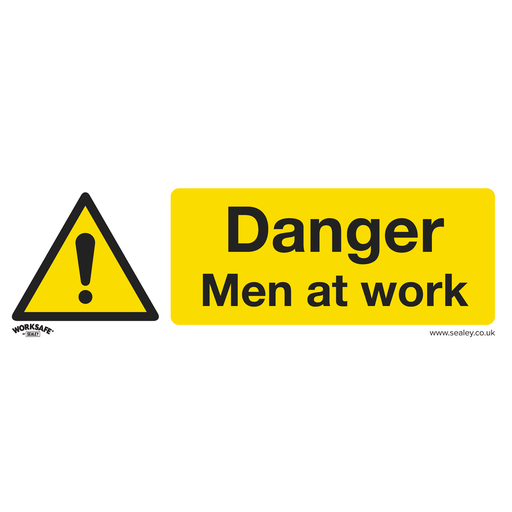 [SS46V10] Sealey Worksafe® Danger Men At Work Safety Sign, Self-Adhesive Vinyl - Pack of 10