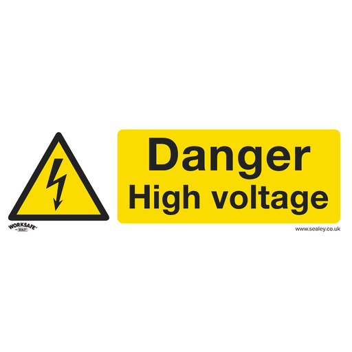 [SS48P1] Sealey Worksafe® Danger High Voltage Safety Sign - Rigid Plastic