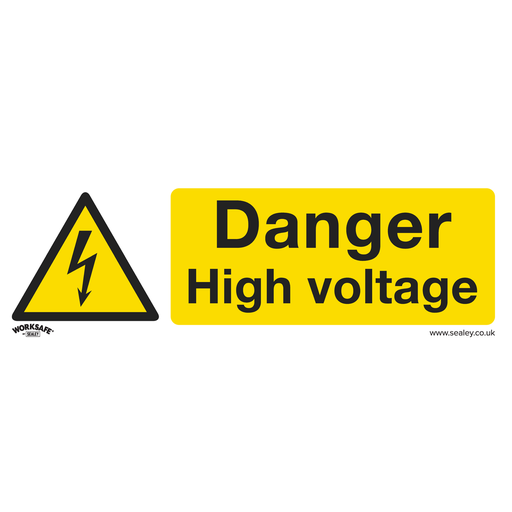 [SS48P10] Sealey Danger High Voltage Safety Sign, Rigid Plastic - Pack of 10