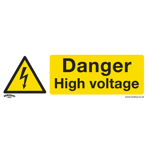 [SS48V1] Sealey Worksafe® Danger High Voltage Safety Sign - Self-Adhesive Vinyl
