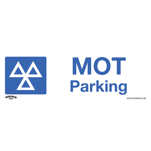 [SS49V10] Sealey Worksafe® MOT Parking Safety Sign, Self-Adhesive Vinyl - Pack of 10