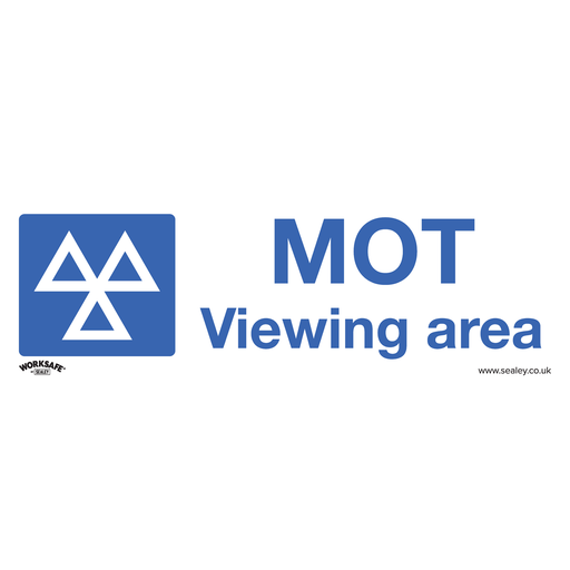 [SS50V10] Sealey Worksafe® MOT Viewing Area Safety Sign, Self-Adhesive Vinyl - Pack of 10