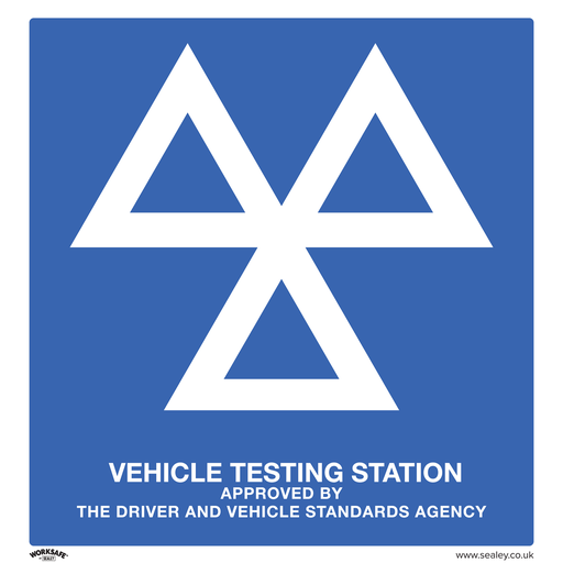 [SS51A1] Sealey Worksafe® MOT Testing Station Safety Sign - Aluminium Composite