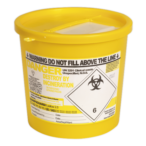 [SSP250] Sealey Sharps Bin 2.5L