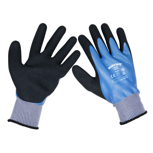 [SSP49L/B120] Sealey Worksafe® Waterproof Latex Gloves, Large - Box of 120 Pairs