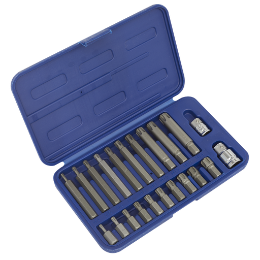 [SX105] Sealey Premier Ribe Bit Set 3/8" & 1/2"Sq Drive 22pc