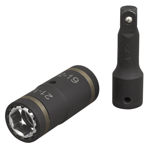 [SX1821] Sealey 4-in-1 Impact Socket Set 1/2"Sq Drive 2pc