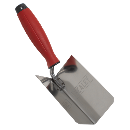 [T1802] Stainless Steel Internal Corner Trowel with Rubber Handle 120 x 60mm
