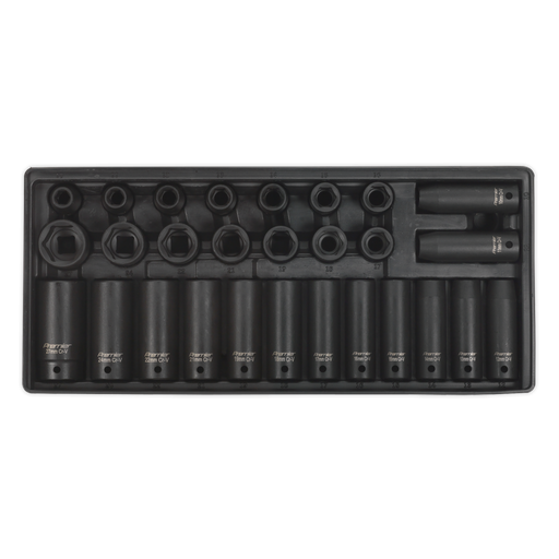 [TBT24] Sealey Premier Impact Socket Set with Tool Tray 1/2"Sq Drive 28pc