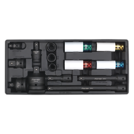 [TBT25] Sealey Premier Impact Socket & Adaptor Set with Tool Tray 15pc