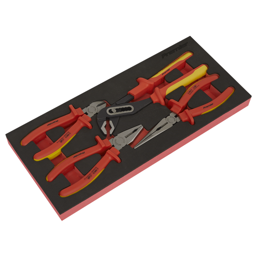 [TBTE07] Sealey Premier Insulated Pliers Set with Tool Tray 4pc - VDE App