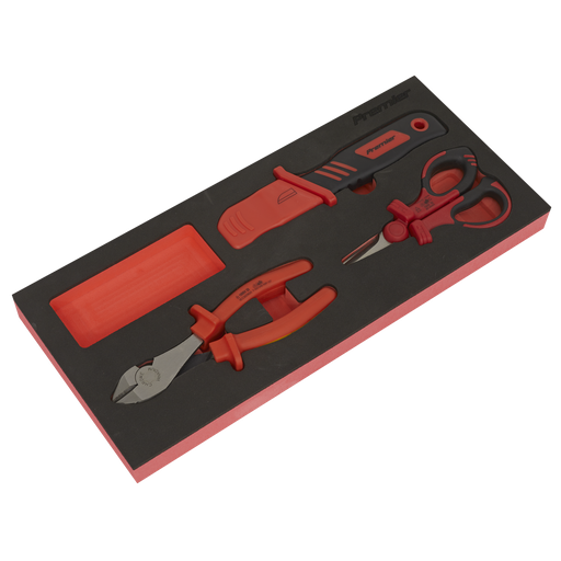 [TBTE09] Sealey Premier Insulated Cutting Set with Tool Tray 3pc - VDE Approved