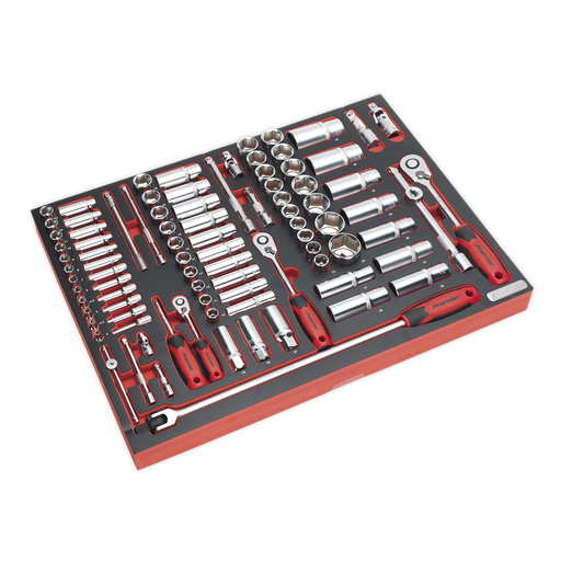 [TBTP02] Sealey Premier Platinum Socket Set with Tool Tray 1/4", 3/8" & 1/2"Sq Drive 91pc